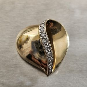 14K Yellow Gold & Diamond Slider Heart Pendant